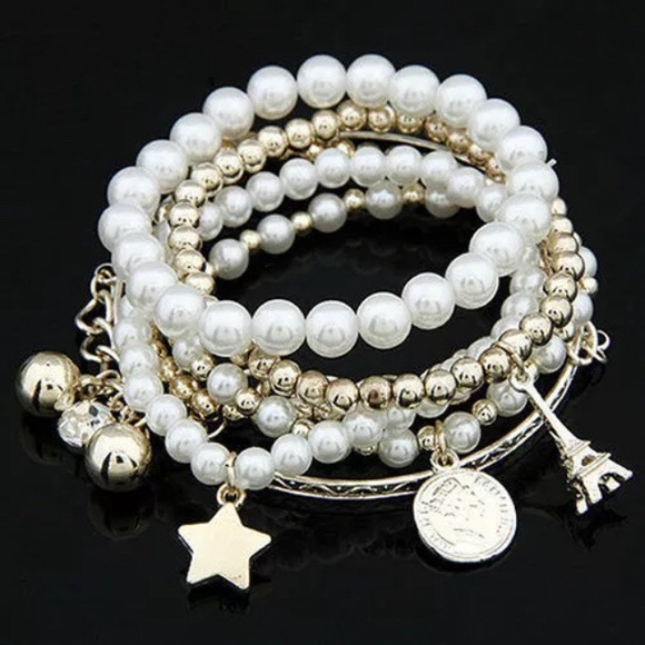 Boutique Jewelry - Boho Pearl Multilayer Bracelet Set of 6